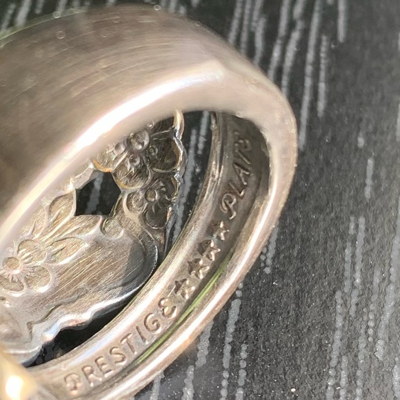 Vintage Spoon Ring Floral Flower Jewelry Bohemian Hippie - Picture 7 of 9